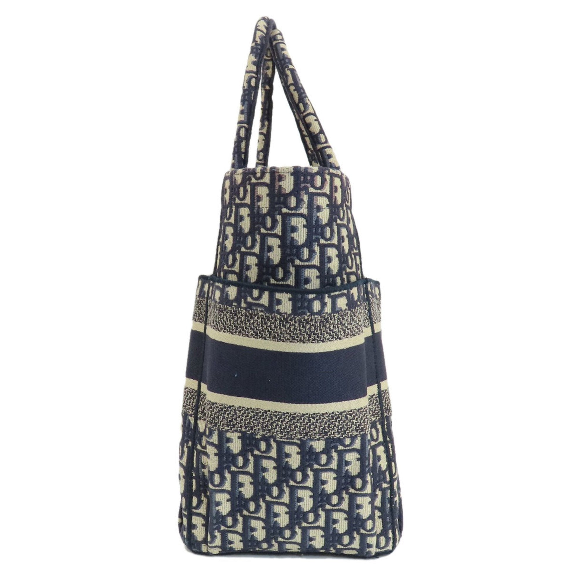 Christian Dior Navy Canvas Tote Bag  