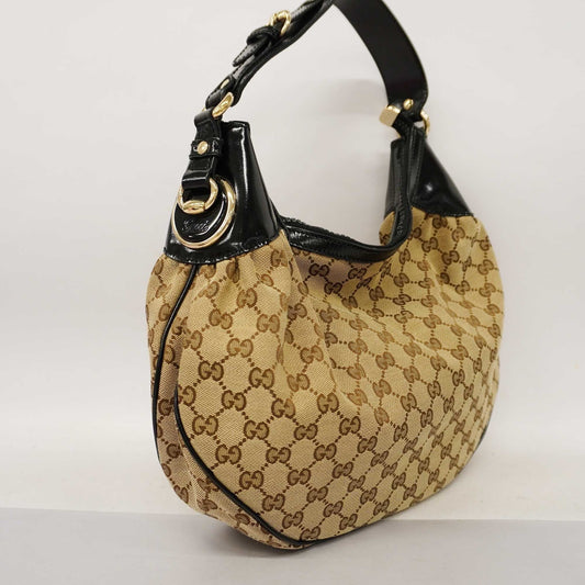 Gucci Leather Canvas Shoulder Bag