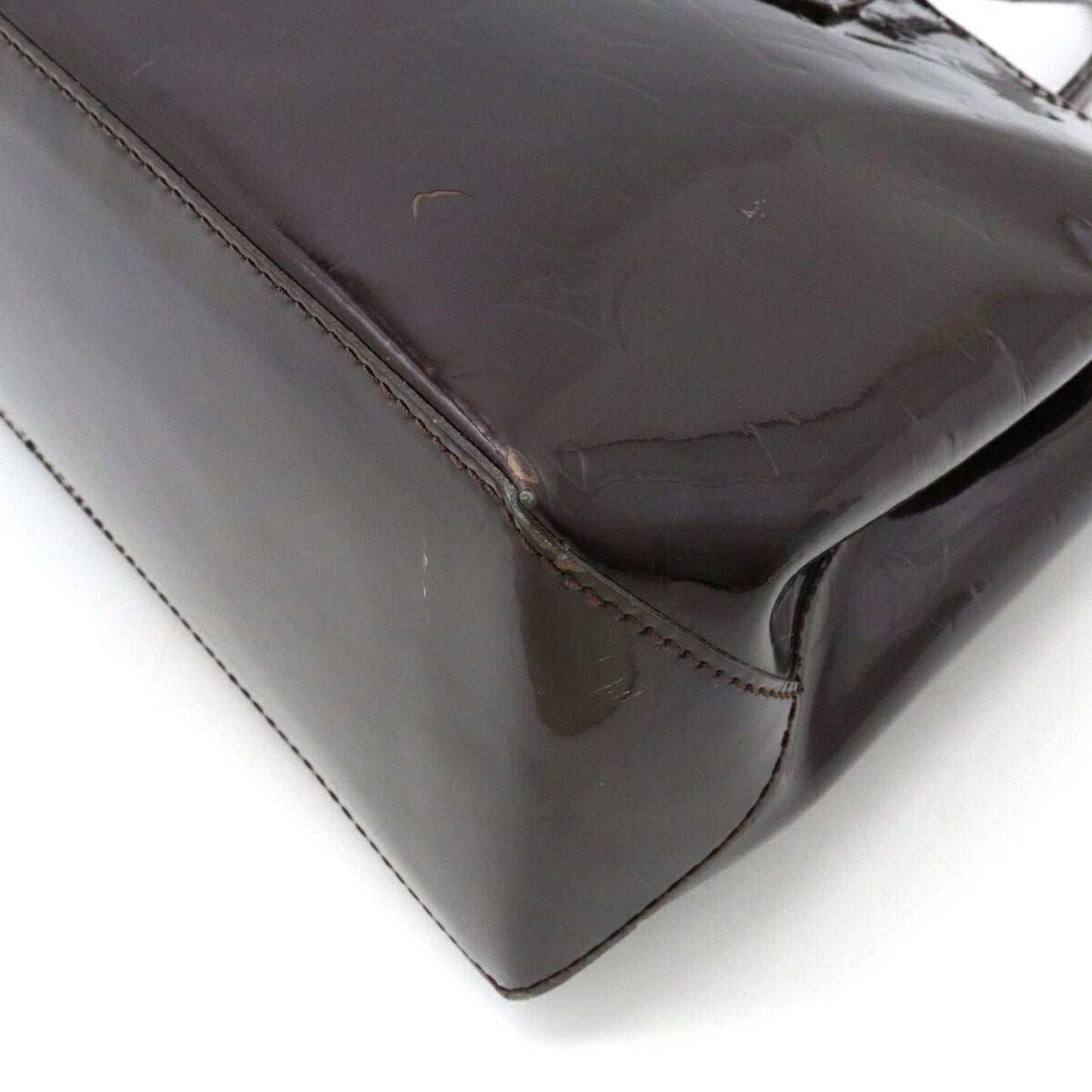 LOUIS VUITTON Monogram Vernis Wilshire PM Handbag Tote Bag Enamel Calf Amarant