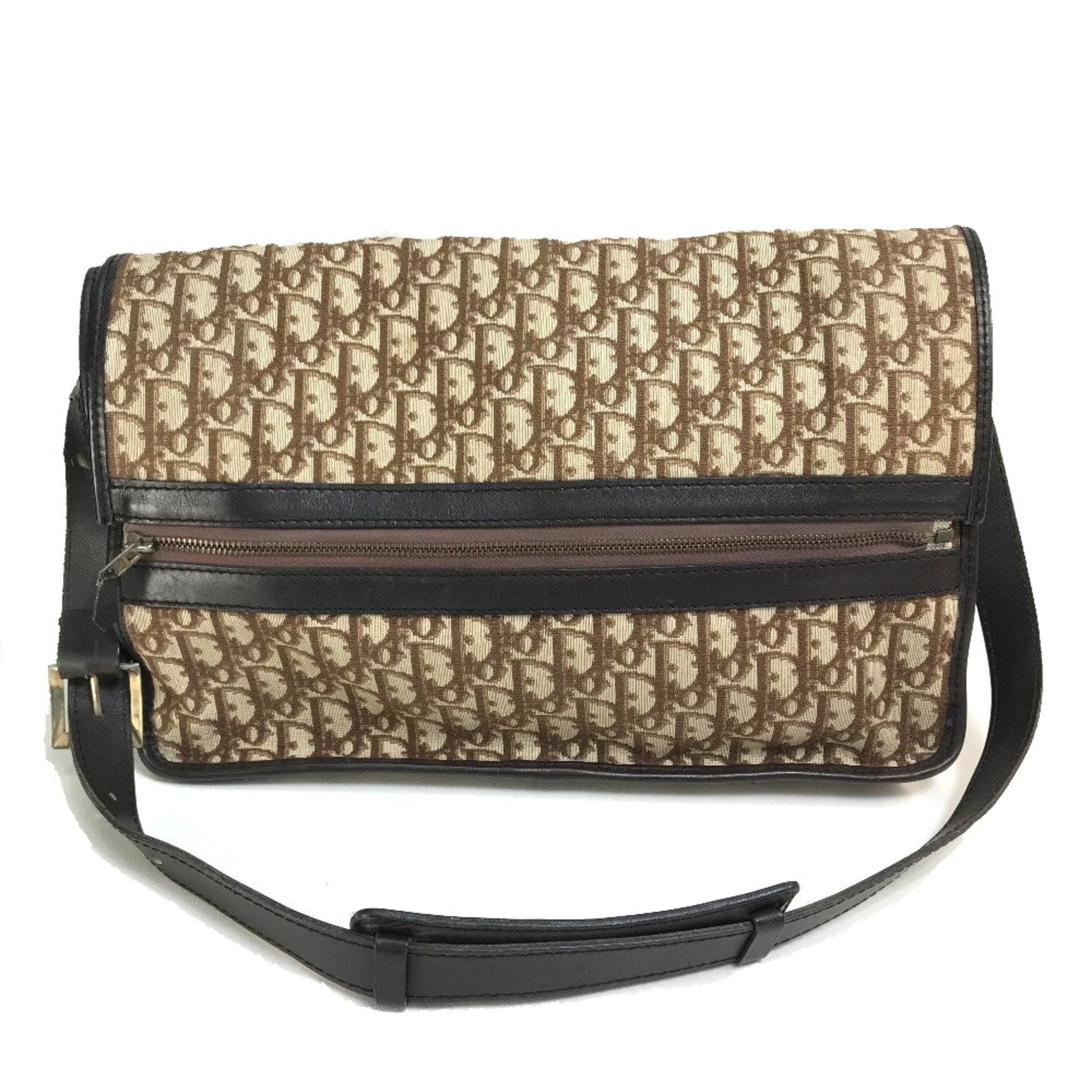 Christian Dior Beige Leather Shoulder Bag  