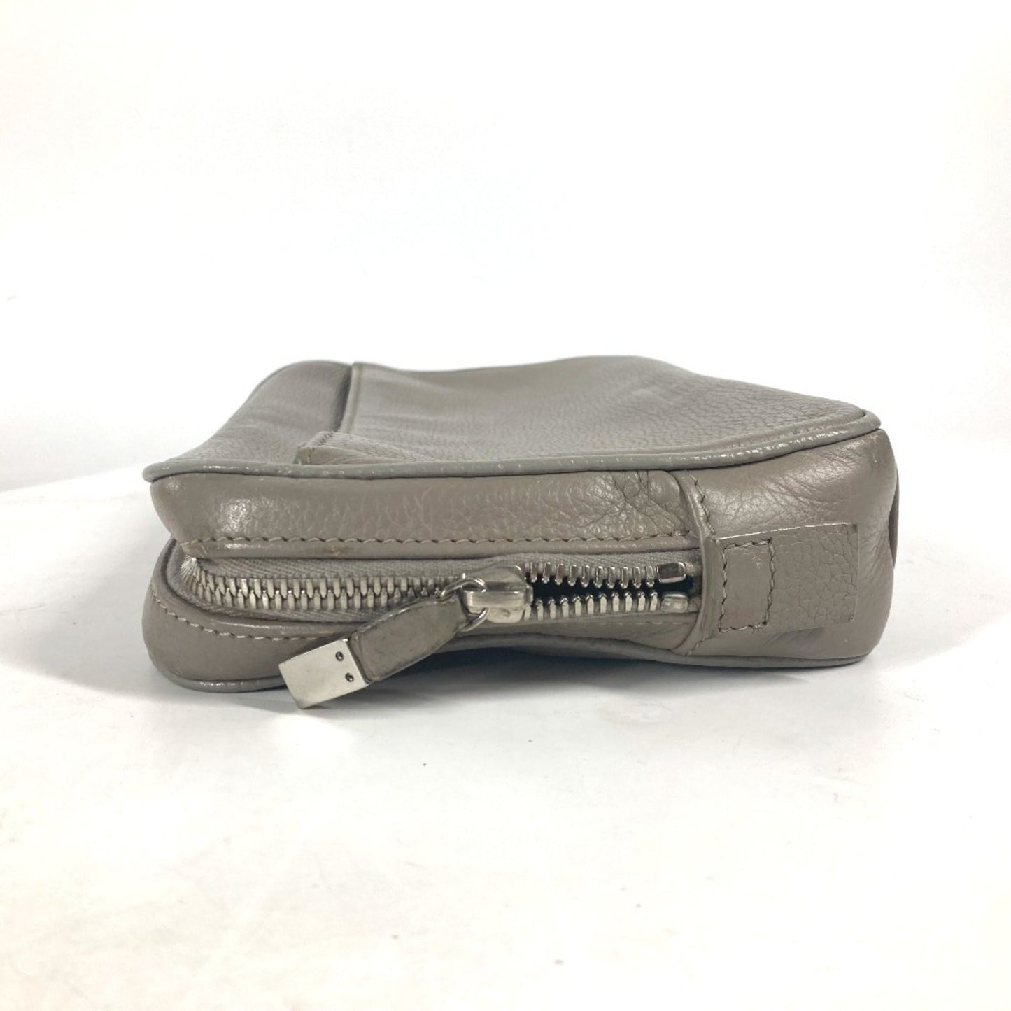 Christian Dior Gray Leather Clutch Bag Pouch  