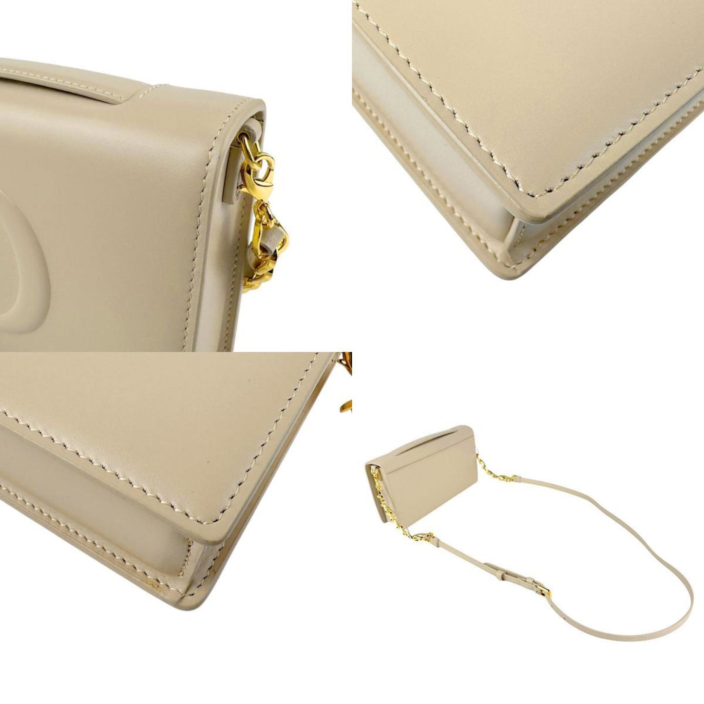 Christian Dior Beige Leather Shoulder Bag  
