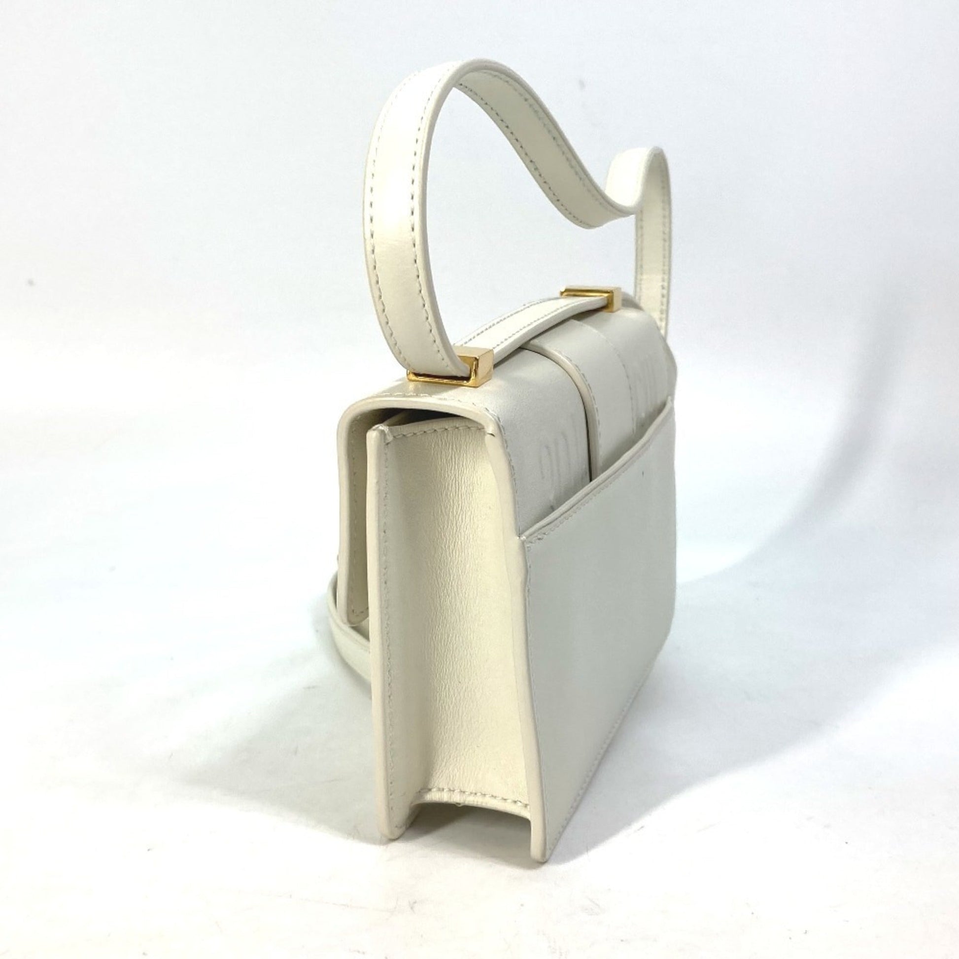 Christian Dior White Leather Pochette Pouch Shoulder Bag  