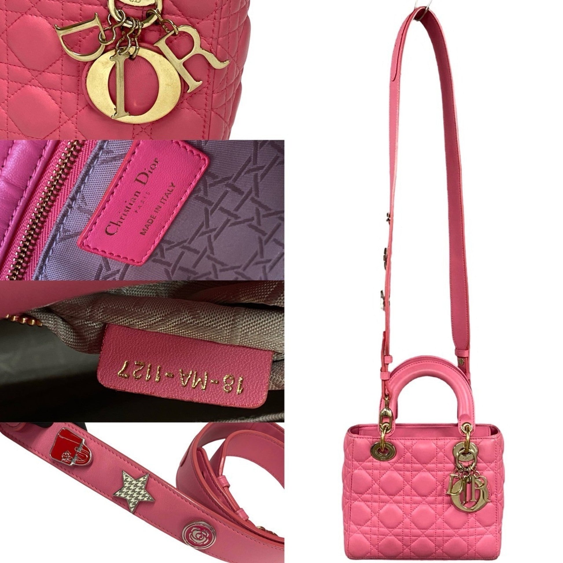 Christian Dior Pink Leather Handbag Shoulder Bag  