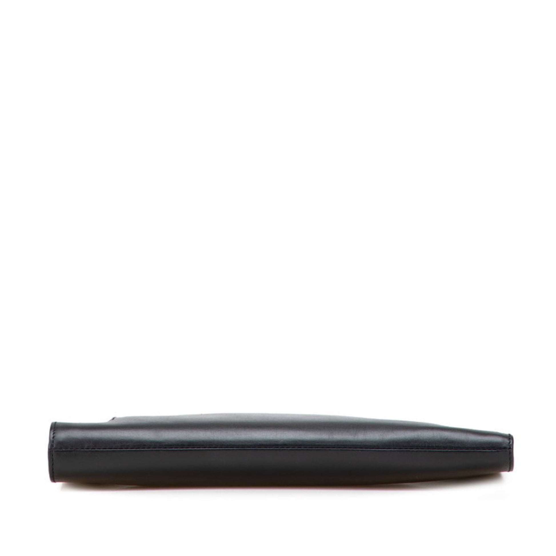 Christian Dior Black Leather Clutch Bag  