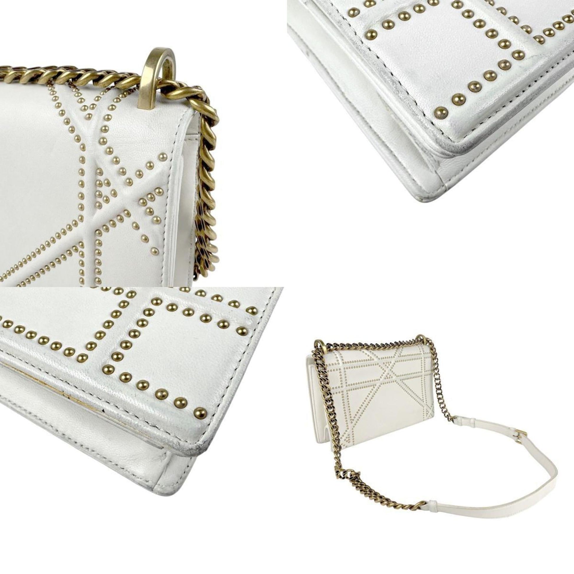 Christian Dior Off-White Leather Shoulder Bag  