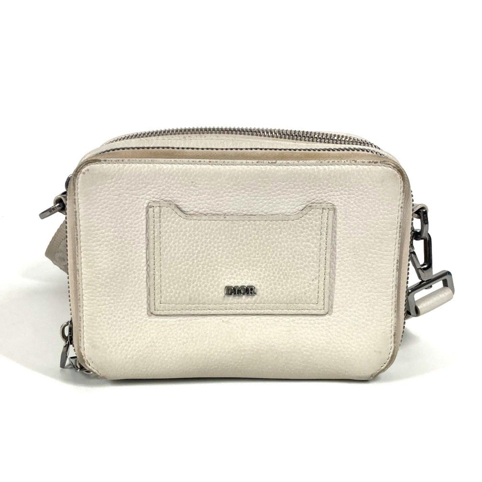 Christian Dior Ivory Leather Shoulder Bag  