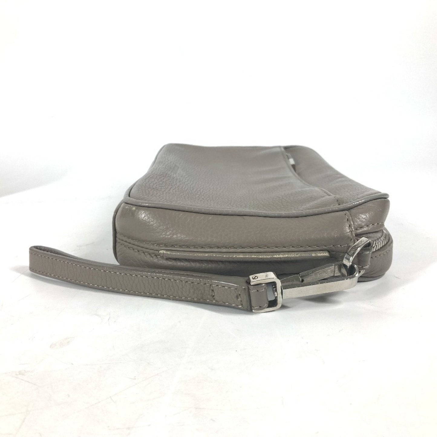 Christian Dior Gray Leather Clutch Bag Pouch  