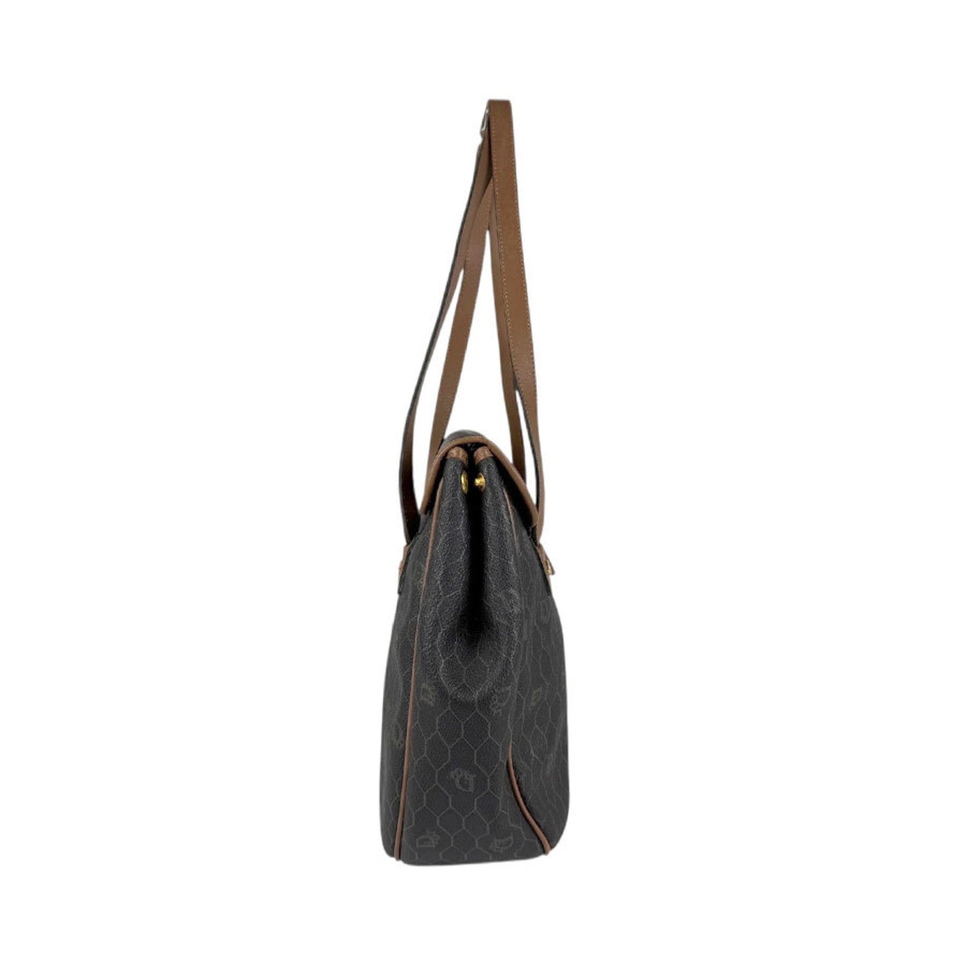 Christian Dior Brown Pvc Leather Shoulder Bag  