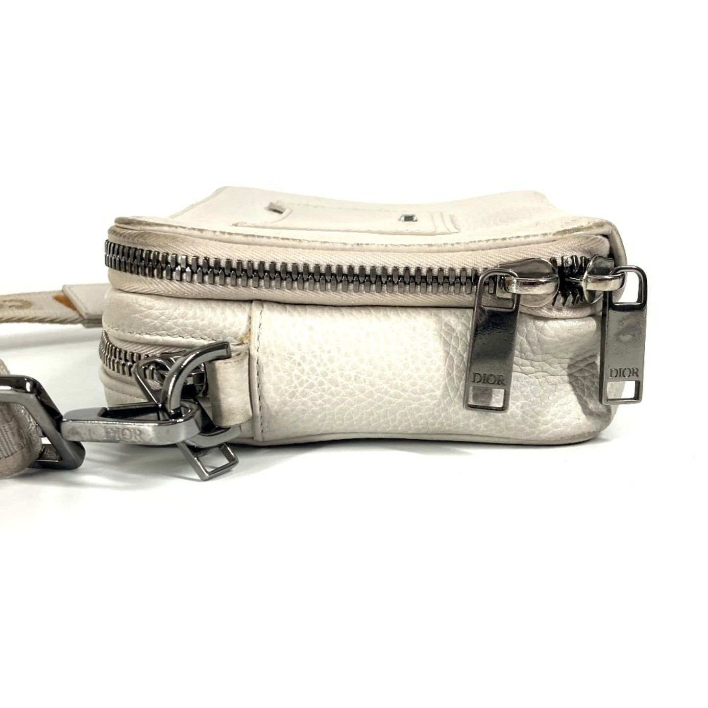 Christian Dior Ivory Leather Shoulder Bag  