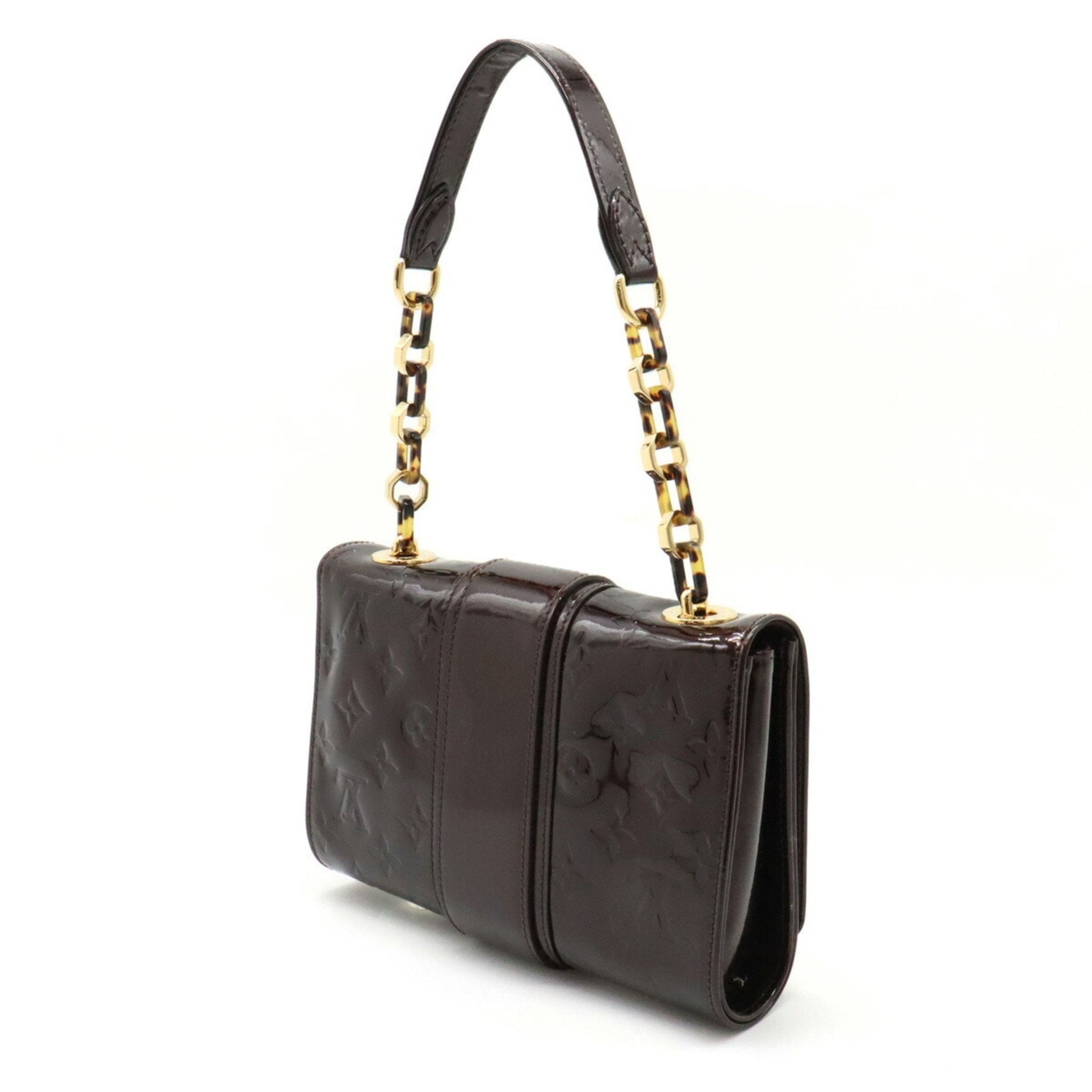 LOUIS VUITTON Monogram Vernis Vermont Avenue Chain Bag One Shoulder Amarant