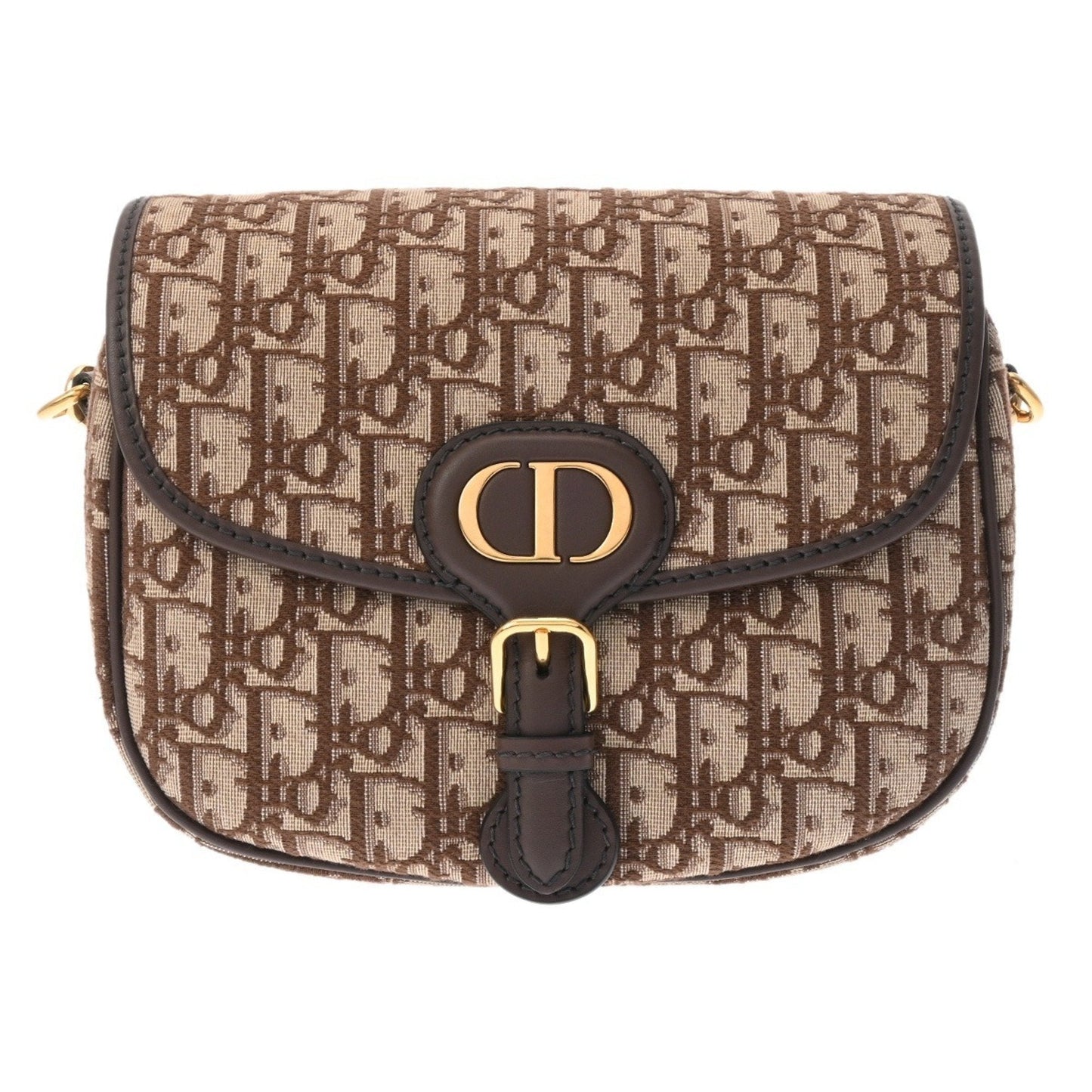 Christian Dior Brown Jacquard Leather Shoulder Bag  