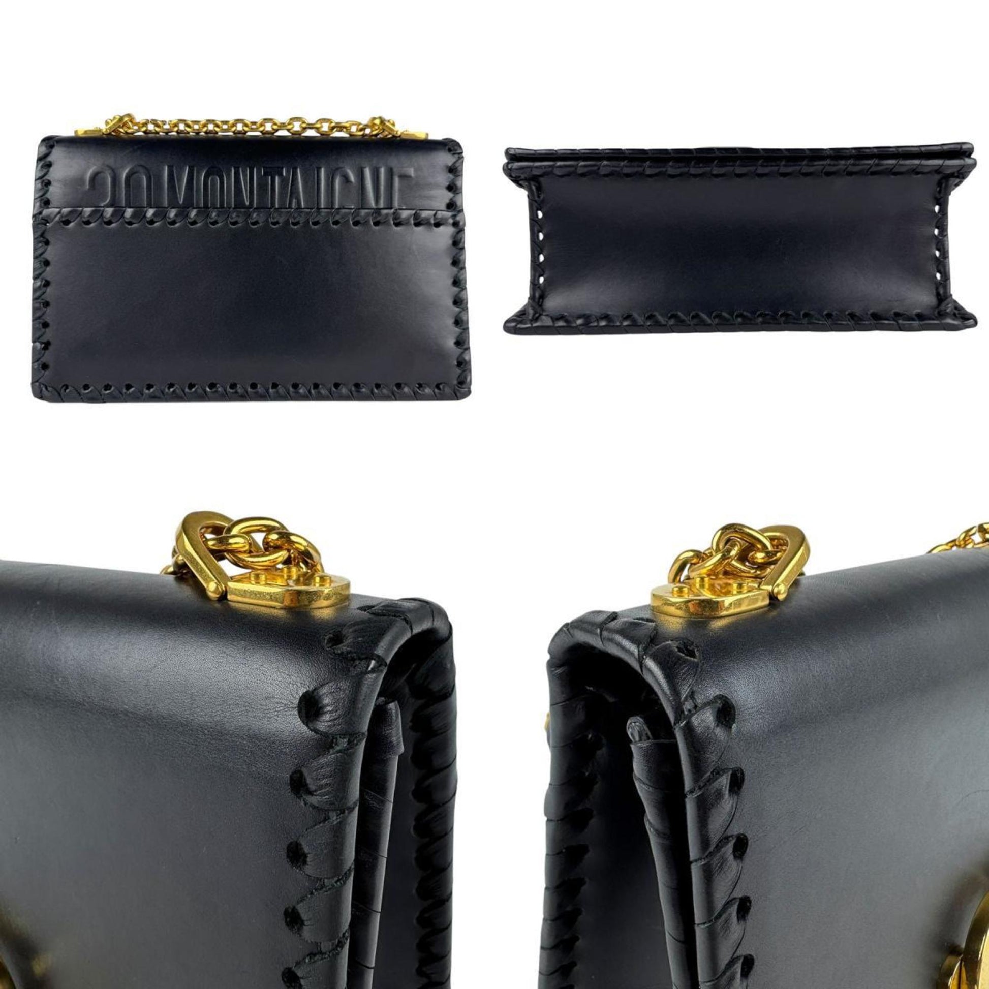 Christian Dior Black Leather Shoulder Bag  
