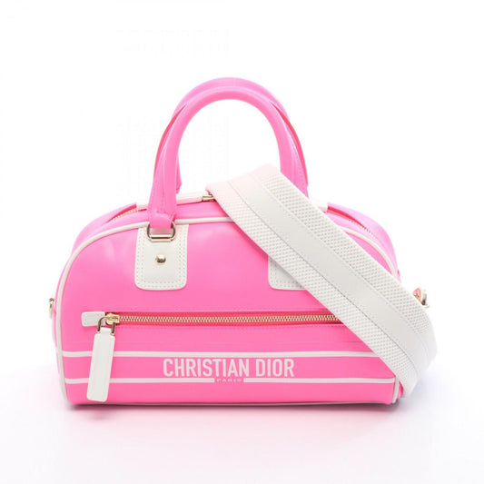 Christian Dior Pink White Leather Handbag  