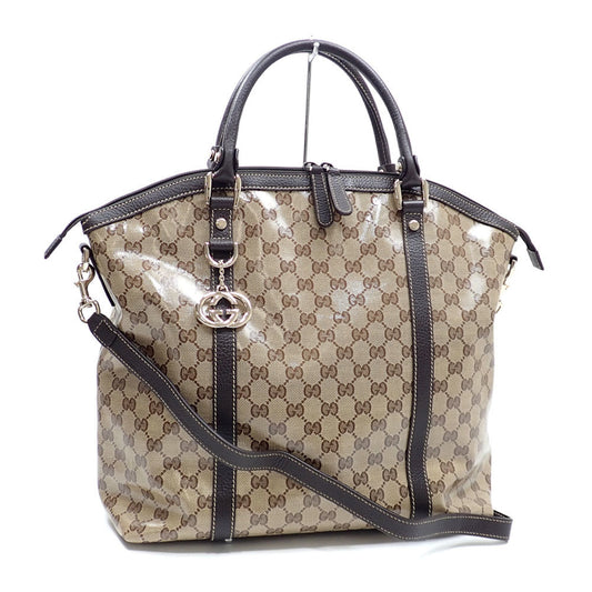Gucci Leather Canvas Shoulder Bag