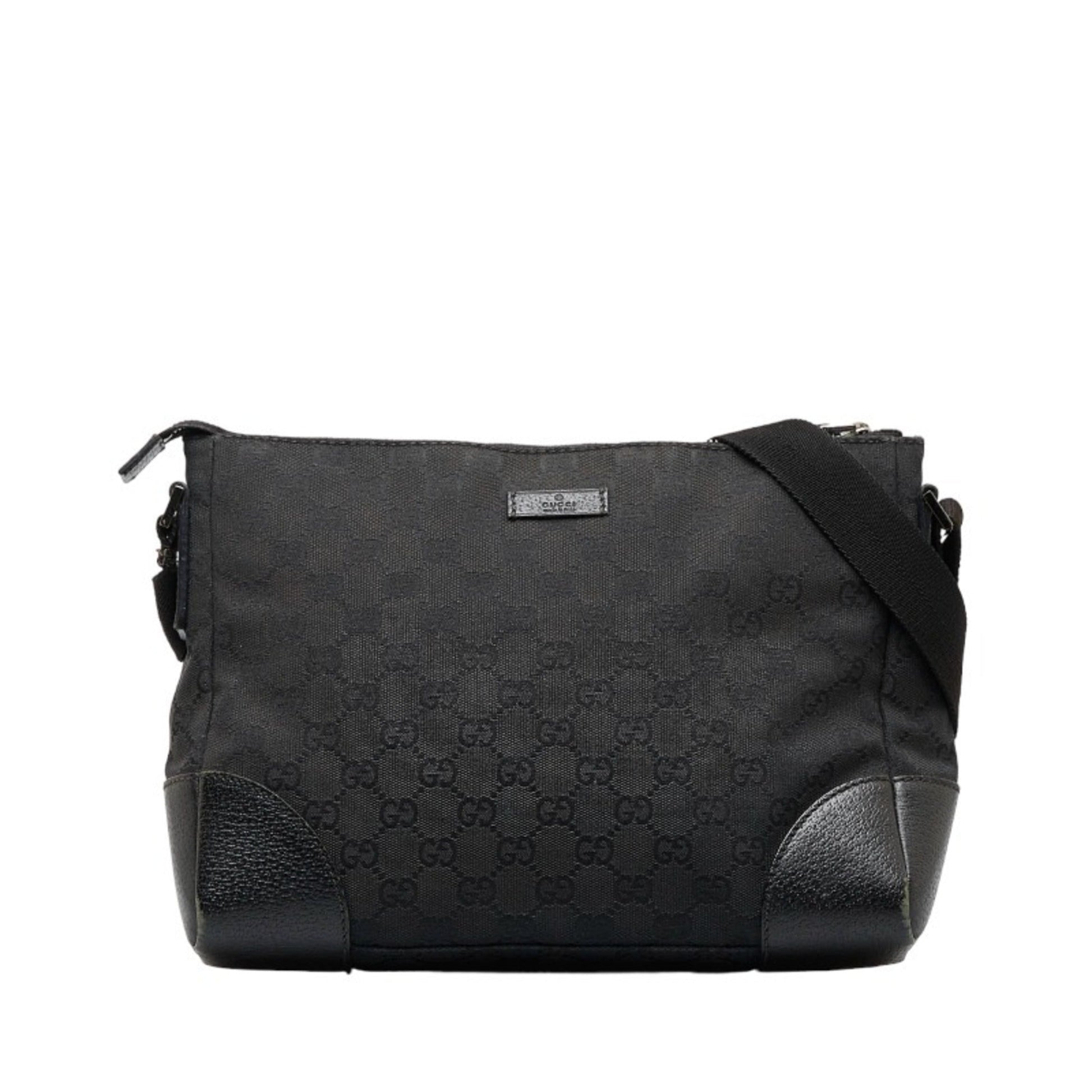 Gucci Leather Canvas Shoulder Bag