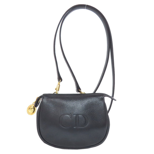 Christian Dior Black Leather Shoulder Bag  