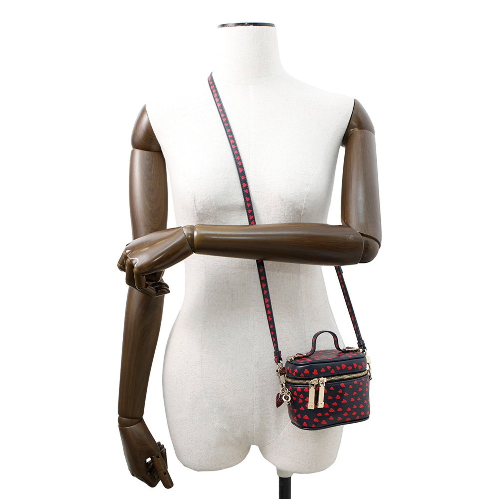 Christian Dior Navy Red Color Leather Shoulder Bag  