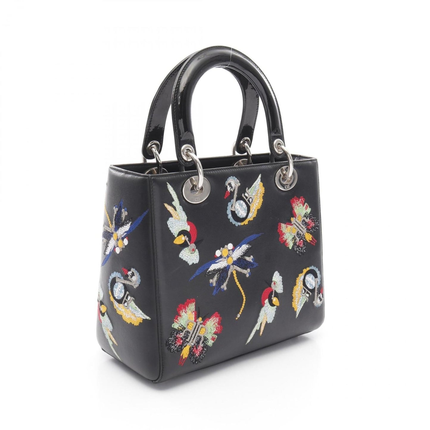 Christian Dior Lady Dior Black Leather Handbag  