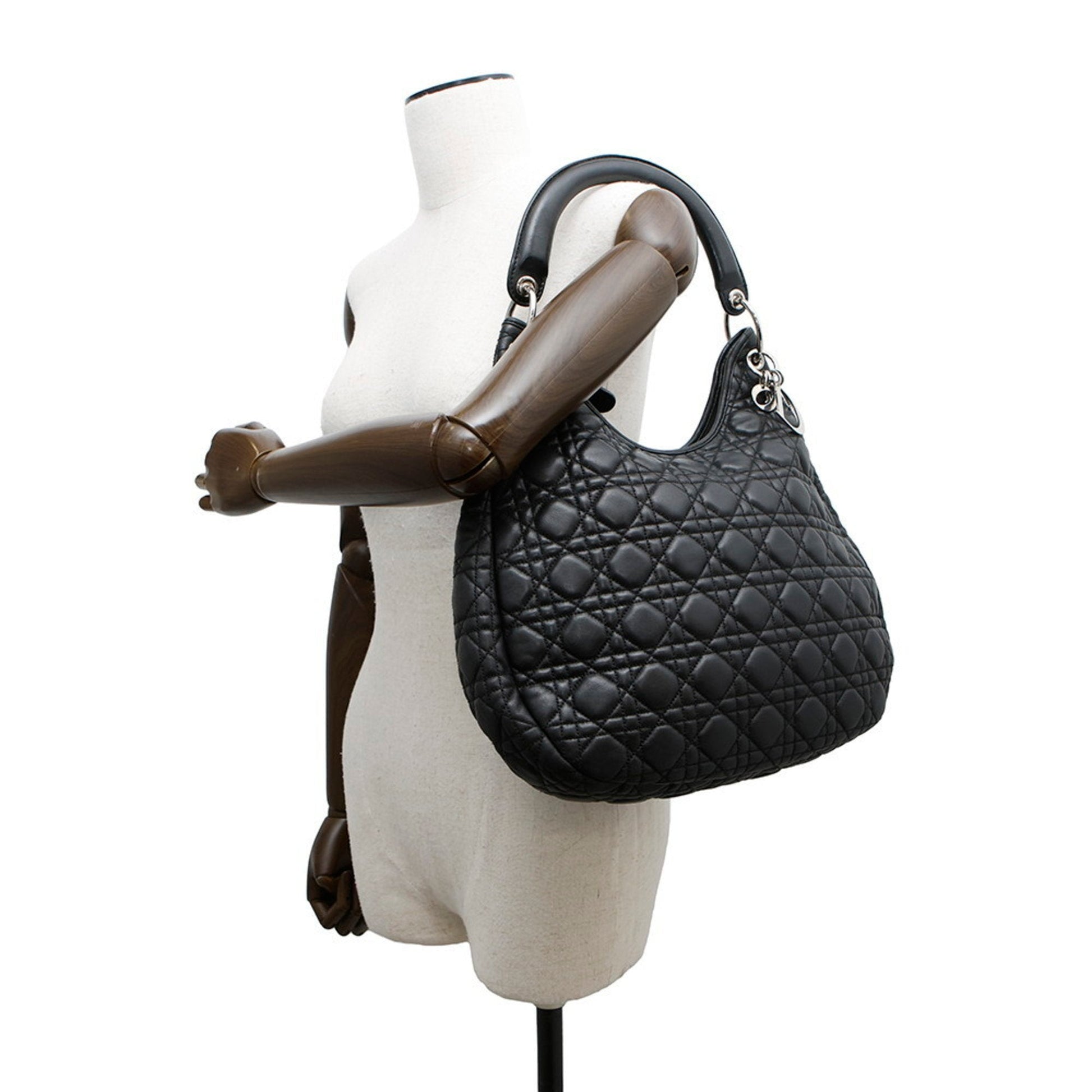 Christian Dior Black Leather Shoulder Bag  