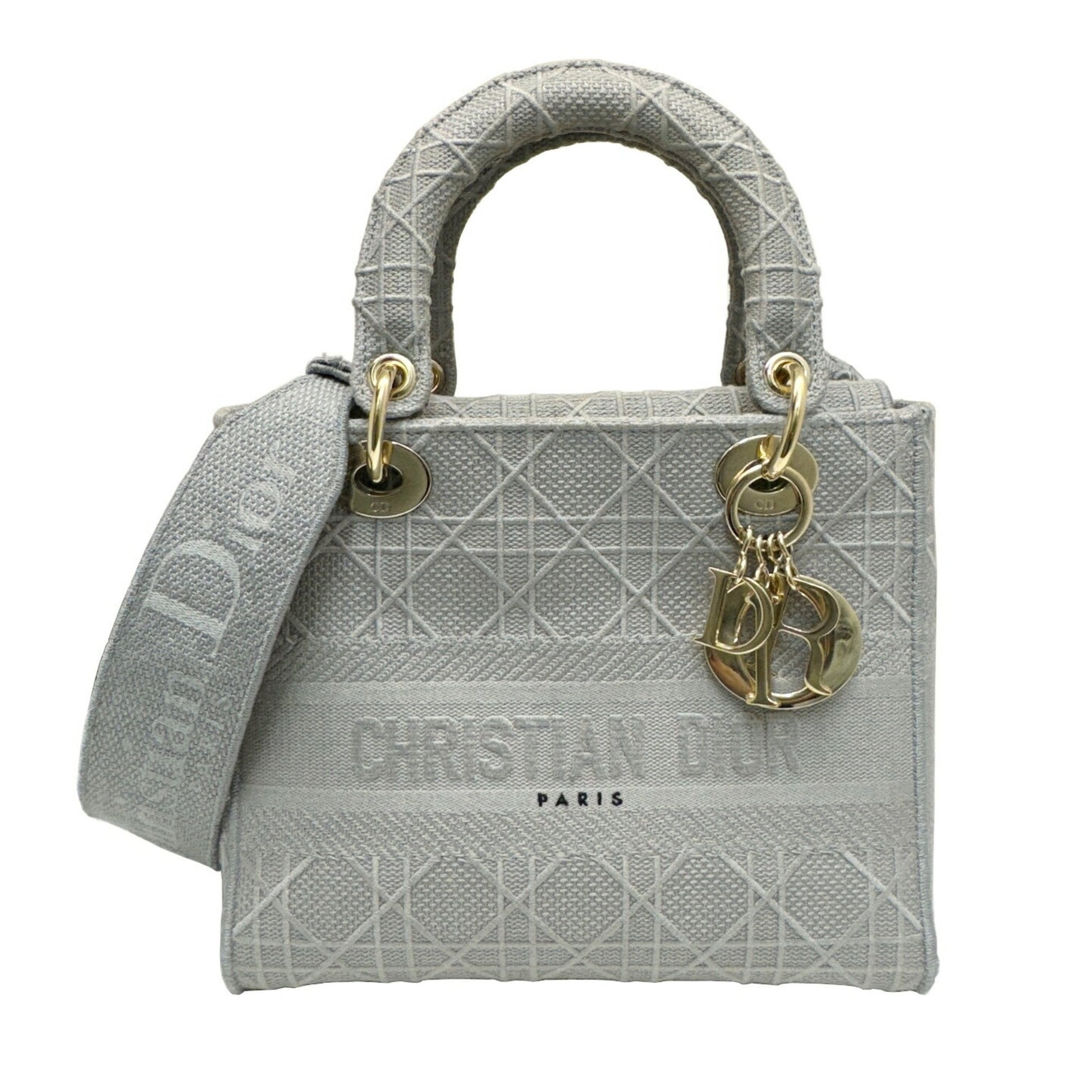 Christian Dior Gray Canvas Handbag Shoulder Bag  