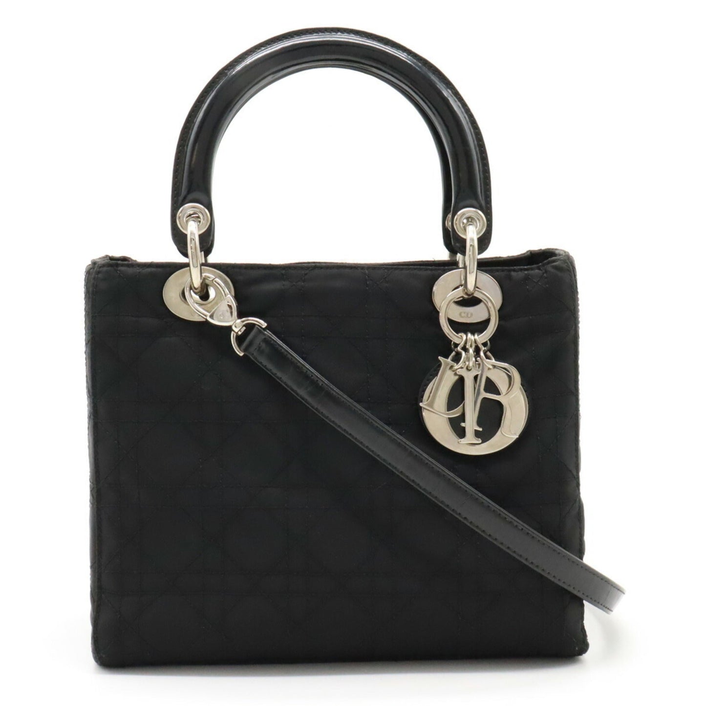 Christian Dior Lady Dior Black Nylon Handbag Shoulder Bag  