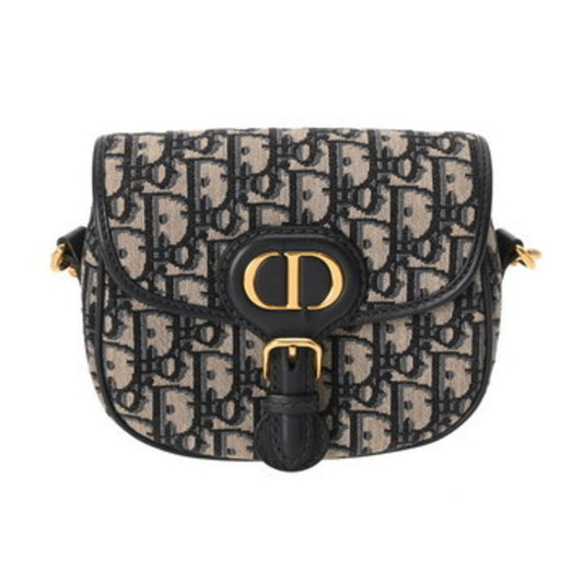 Christian Dior Navy Jacquard Shoulder Bag  
