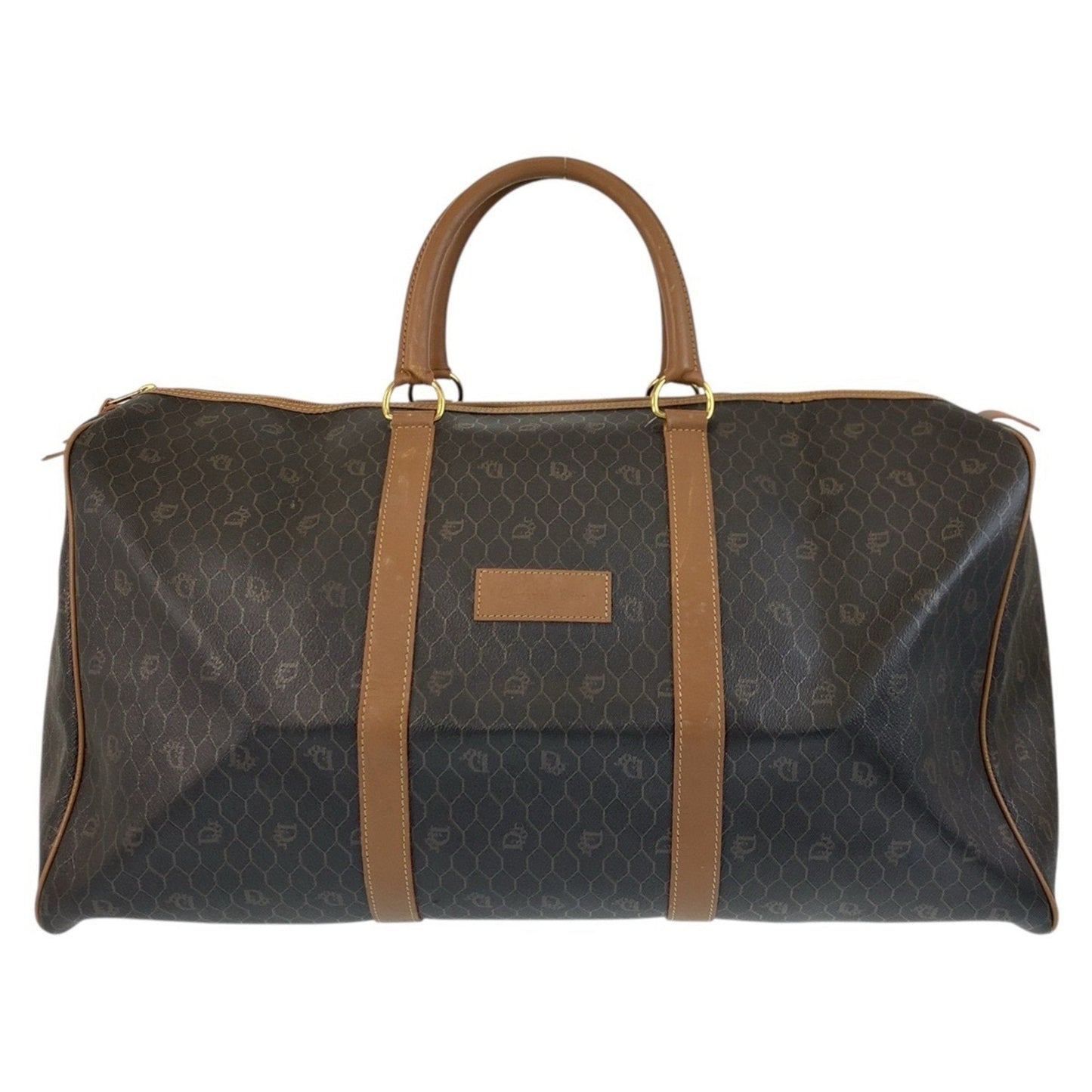 Christian Dior Brown Pvc Leather Boston Bag Handbag  