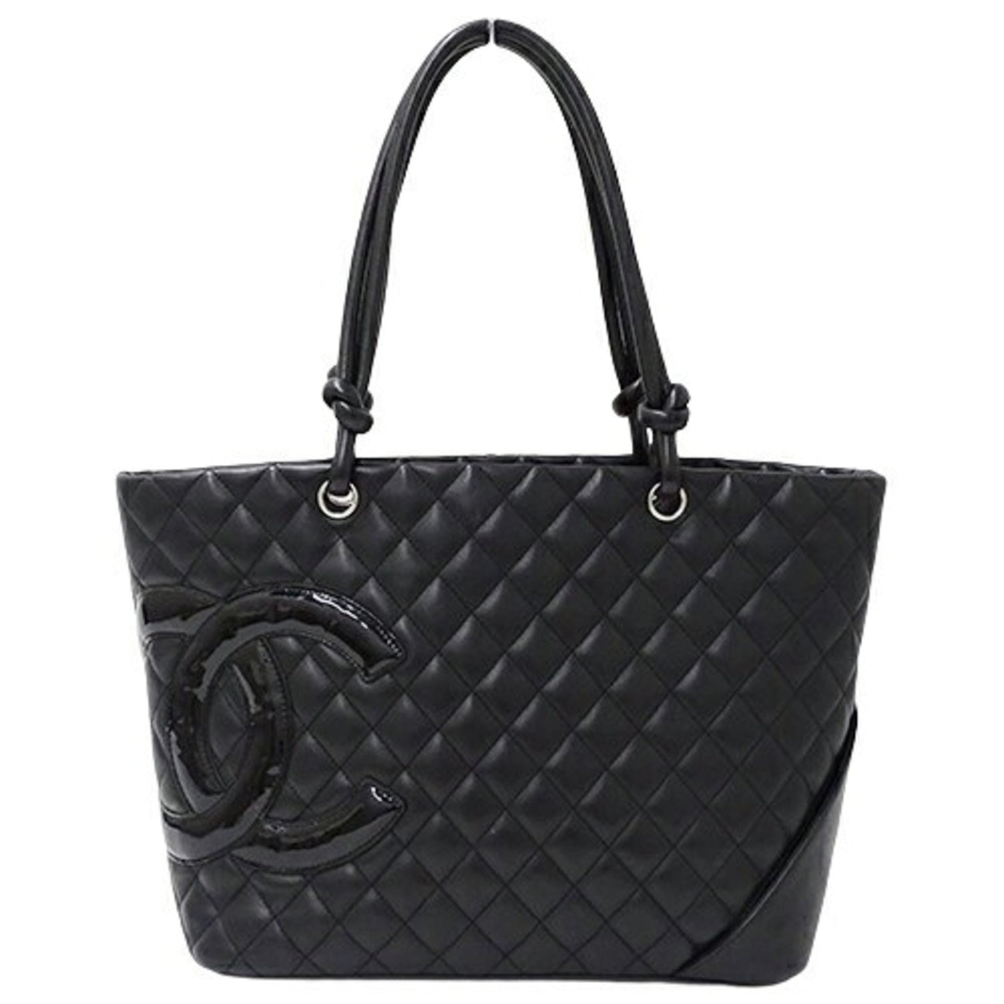 CHANEL Bag Cambon Women s Tote Leather Black
