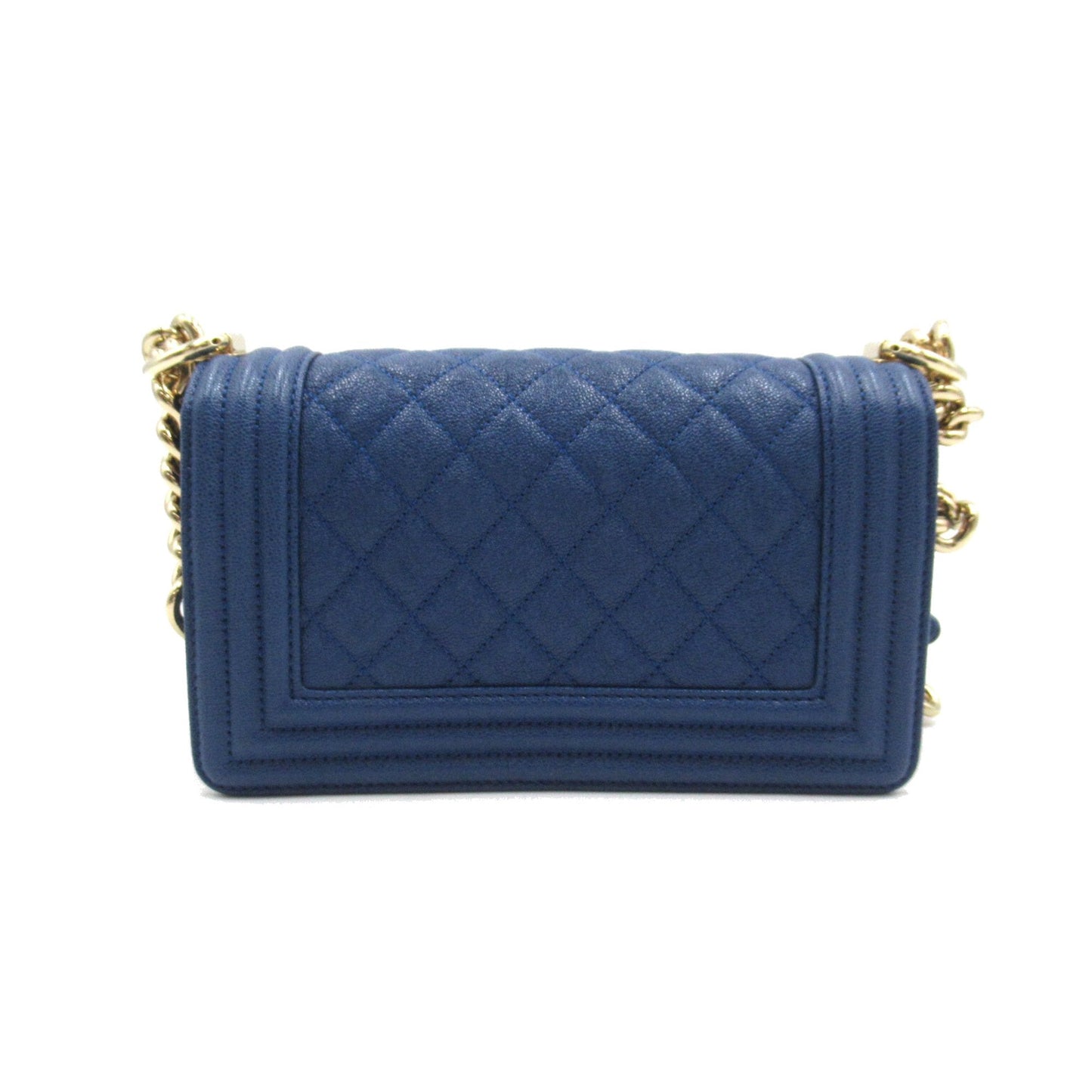 CHANEL Boy Chanel ChainShoulder Blue Caviar Skin Grained Calf A676851