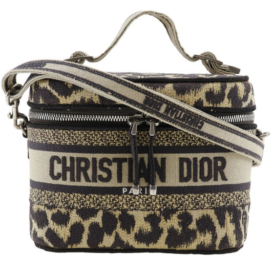 Christian Dior Beige Canvas Handbag Vanity Bag  