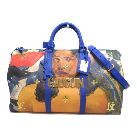 LOUIS VUITTON Gauguin Keepall Bandouliere 50 Boston Bag Blue PVC coated canvas Masters collection