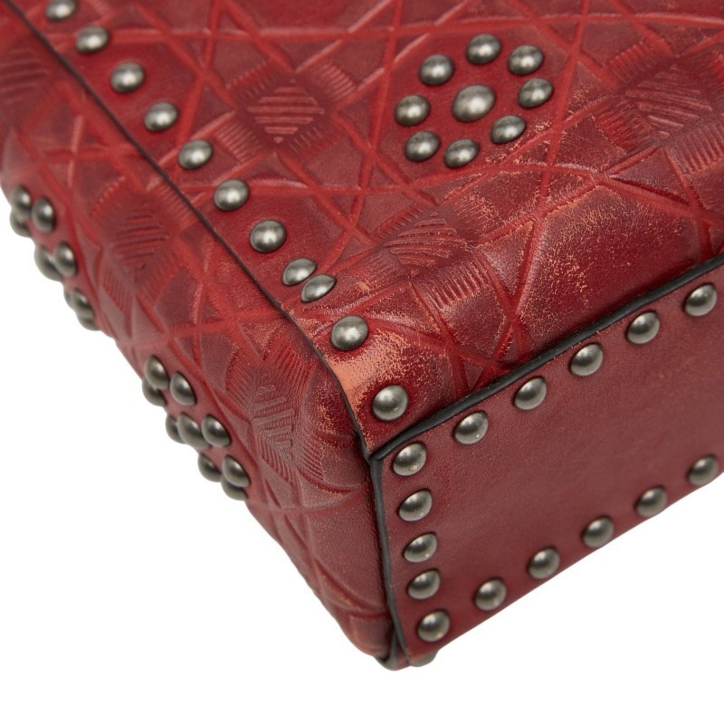 Christian Dior Lady Dior Red Color Leather Handbag Shoulder Bag  
