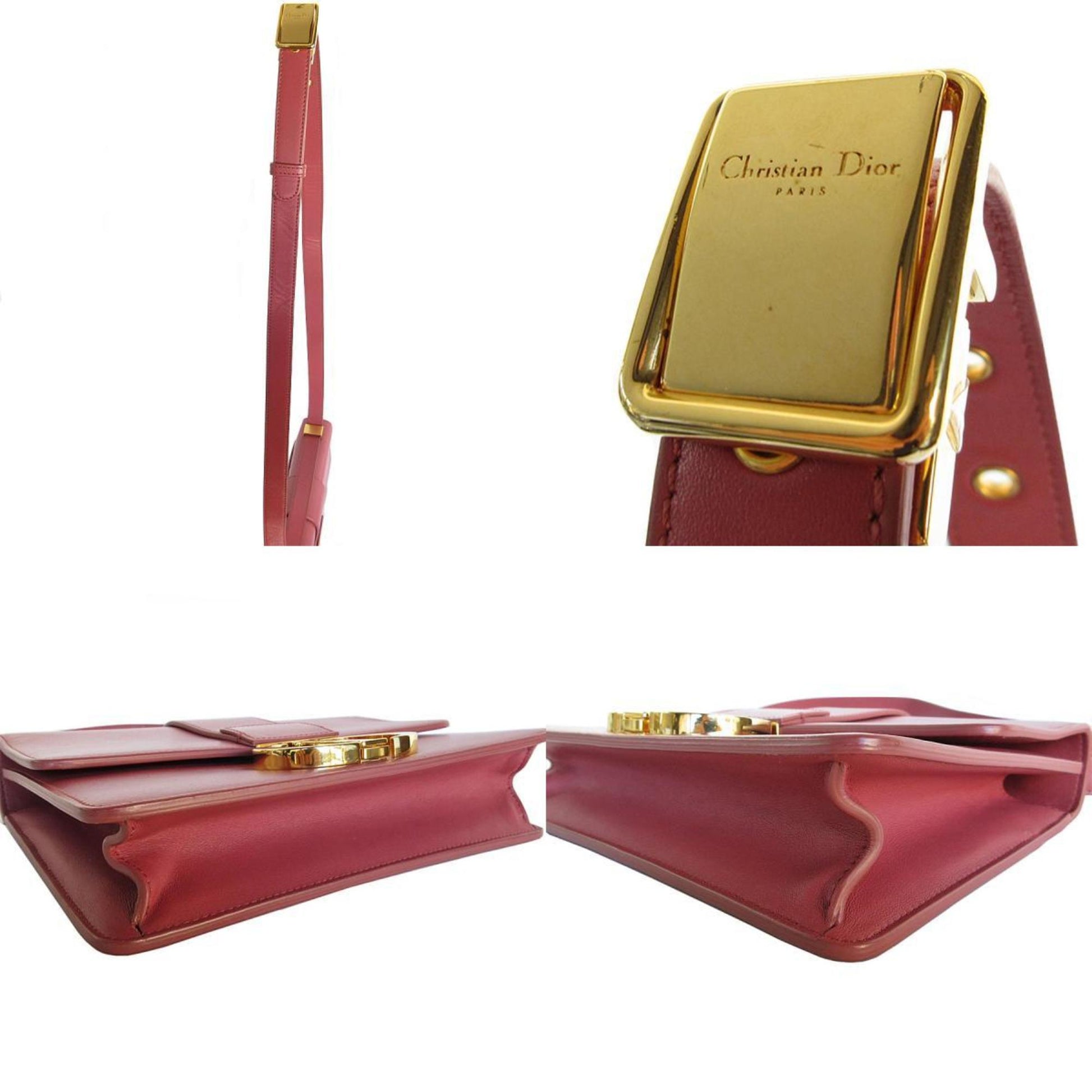 Christian Dior Pink Leather Shoulder Bag  