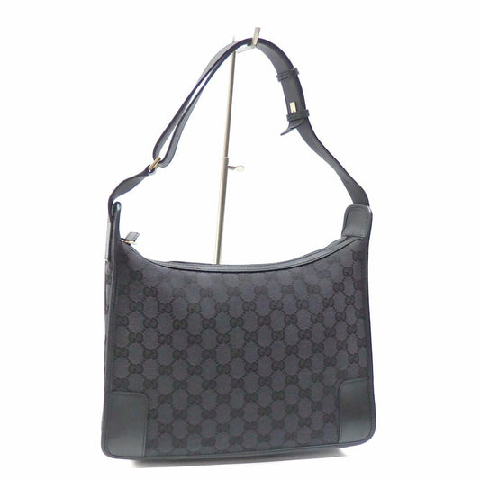 Gucci Lou Leather Canvas Shoulder Bag
