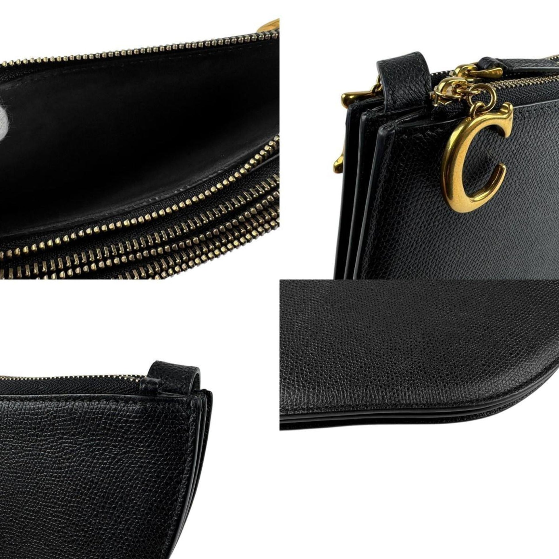 Christian Dior Black Leather Shoulder Bag  