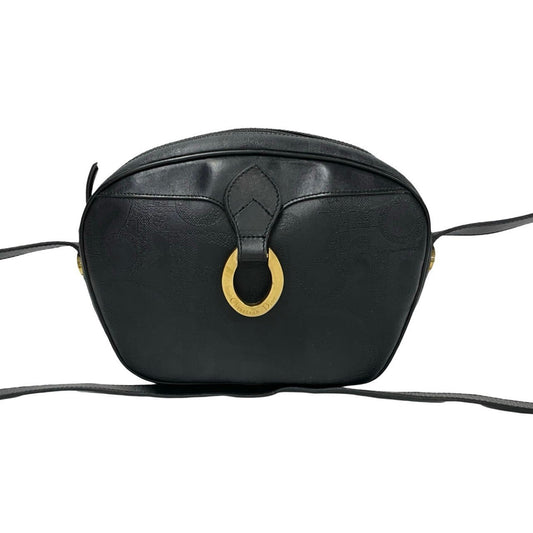 Christian Dior Black Leather Pvc Pochette Shoulder Bag  