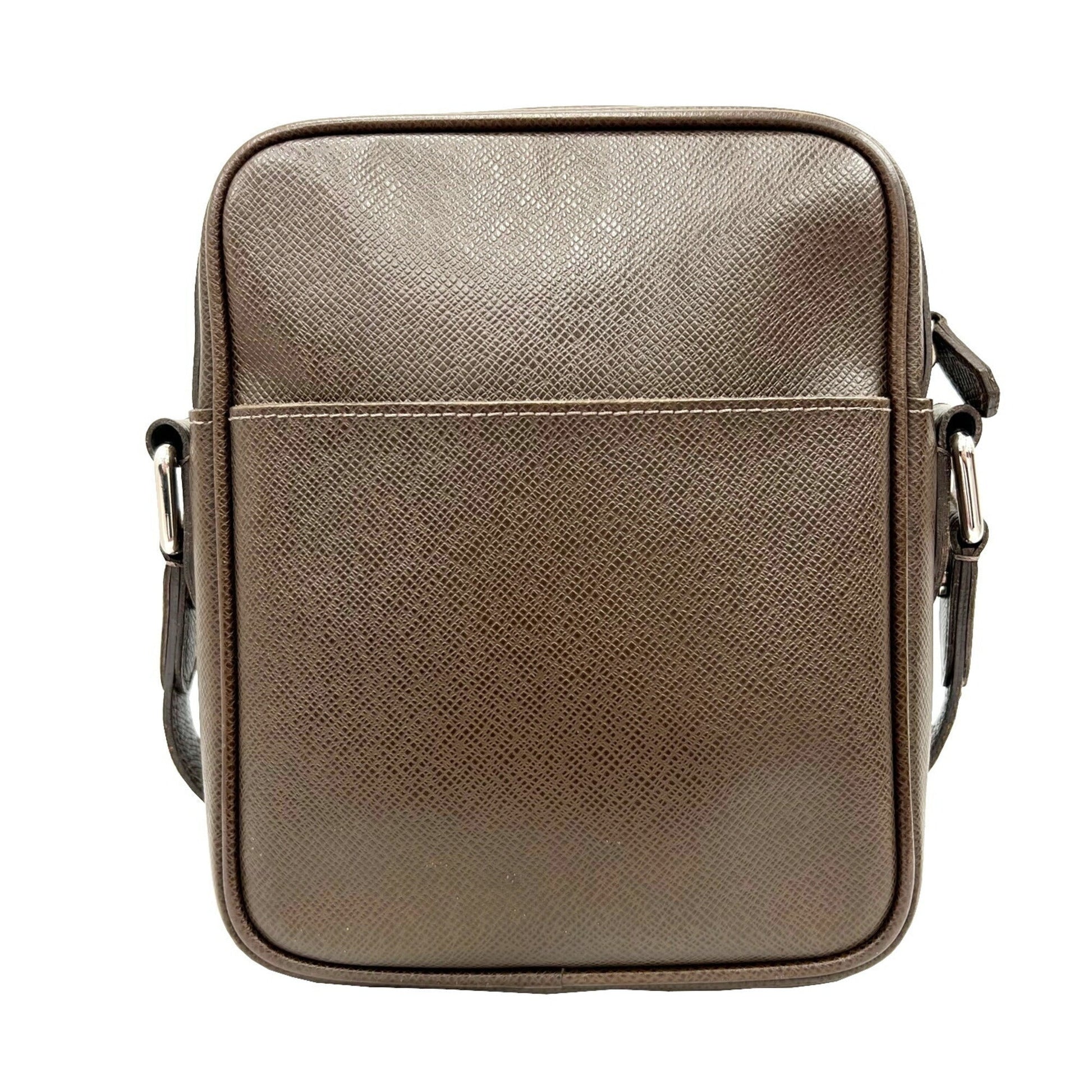 LOUIS VUITTON Dimitri Taiga Shoulder Bag Men's Grizzly Brown