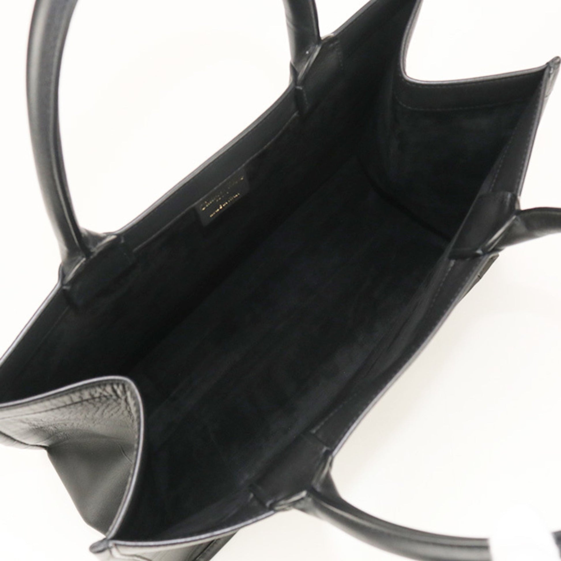 Christian Dior Black Leather Tote Bag  