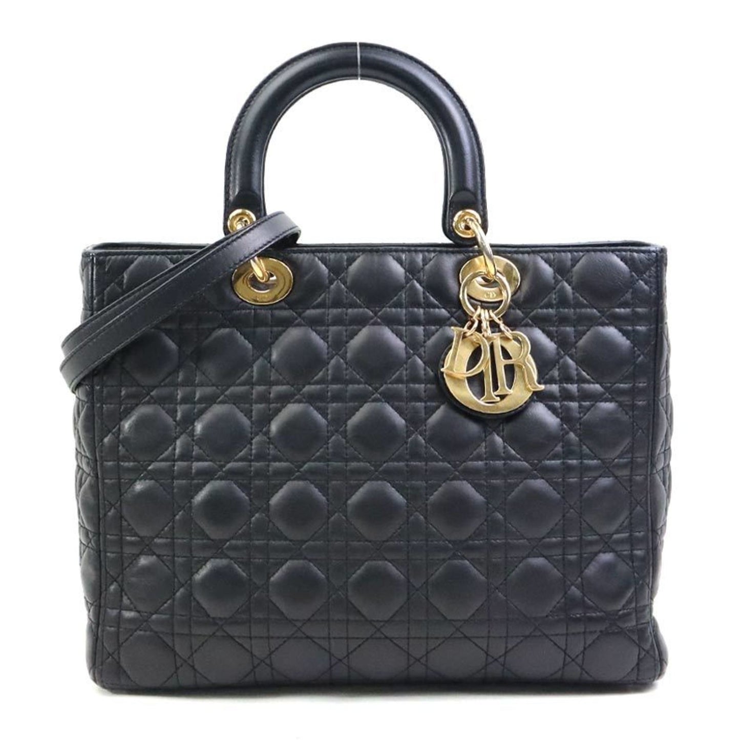 Christian Dior Black Leather Handbag Shoulder Bag  