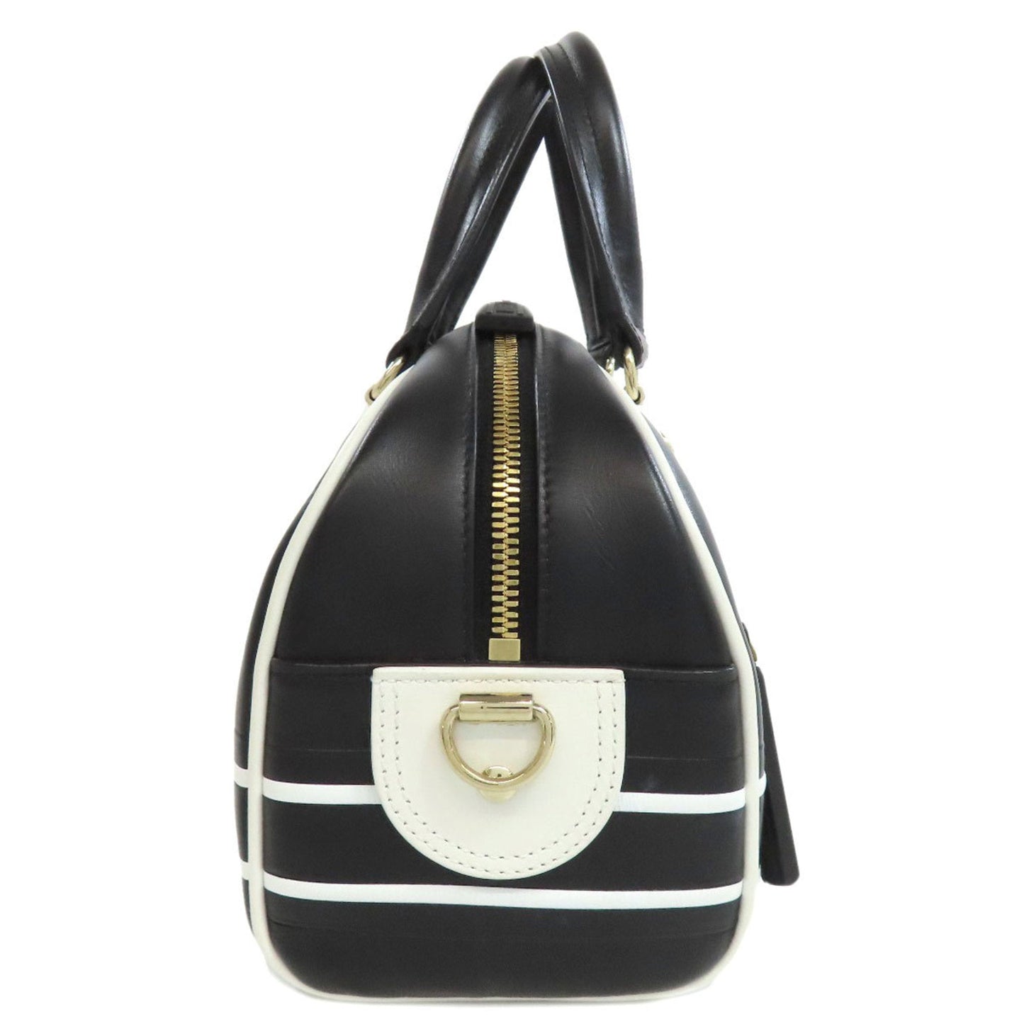 Christian Dior Black White Leather Handbag  
