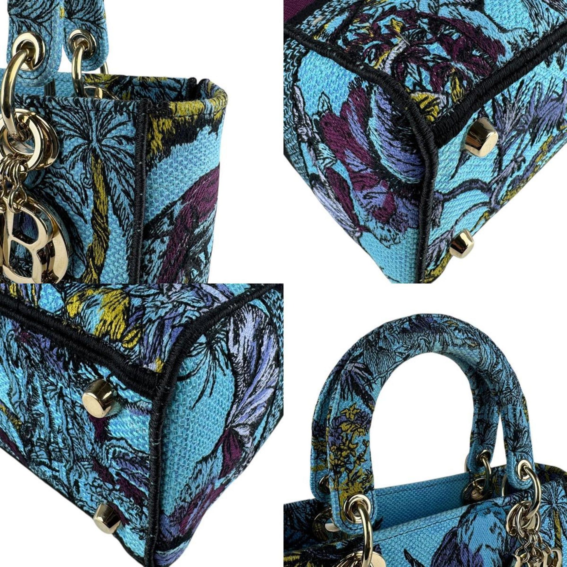 Christian Dior Blue Canvas Handbag Shoulder Bag  