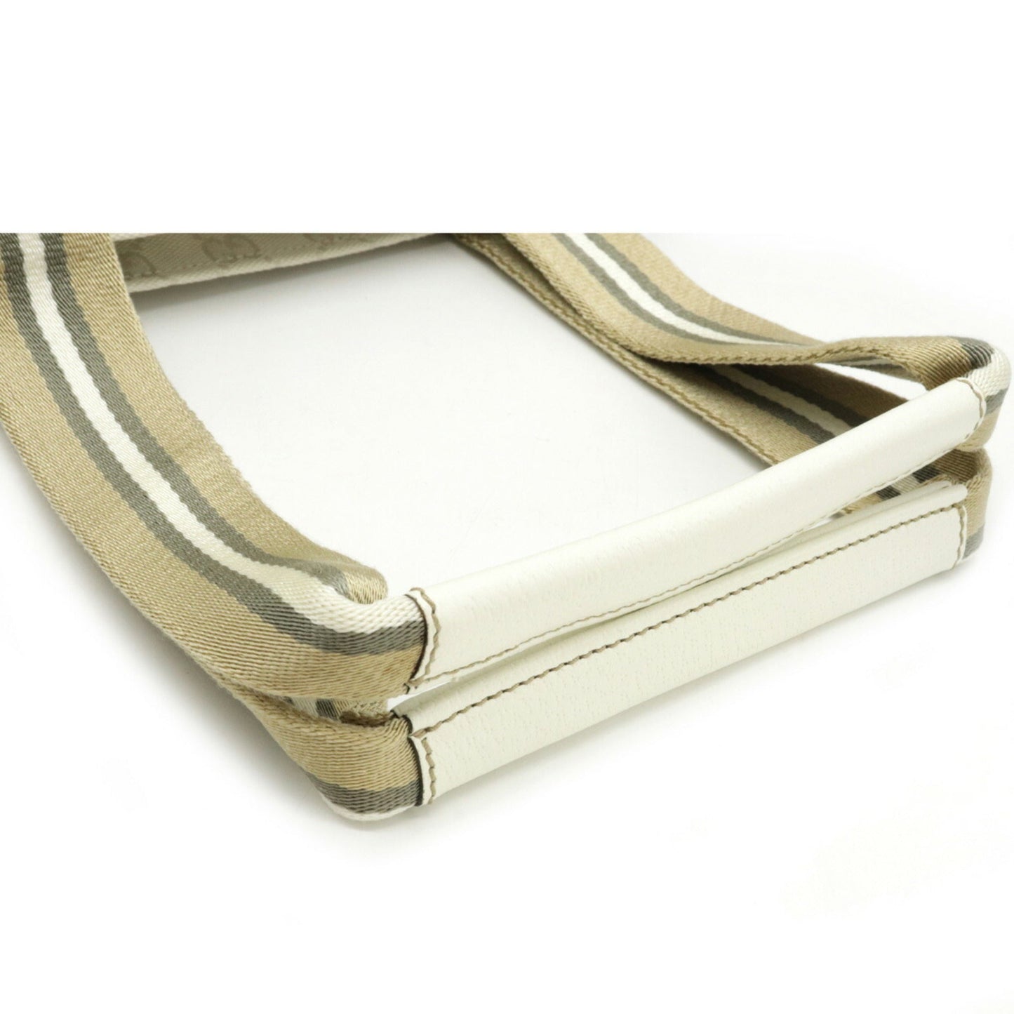 Gucci Sherry Line Beige Leather Canvas Tote Style 1