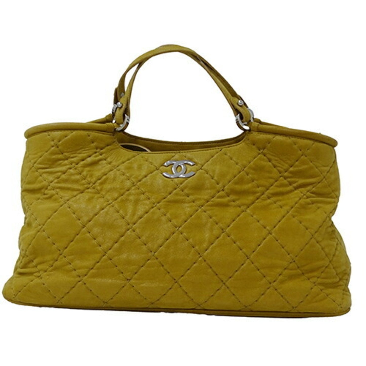 CHANEL Bag Wild Stitch Women s Handbag Shoulder 2way Suede Camel