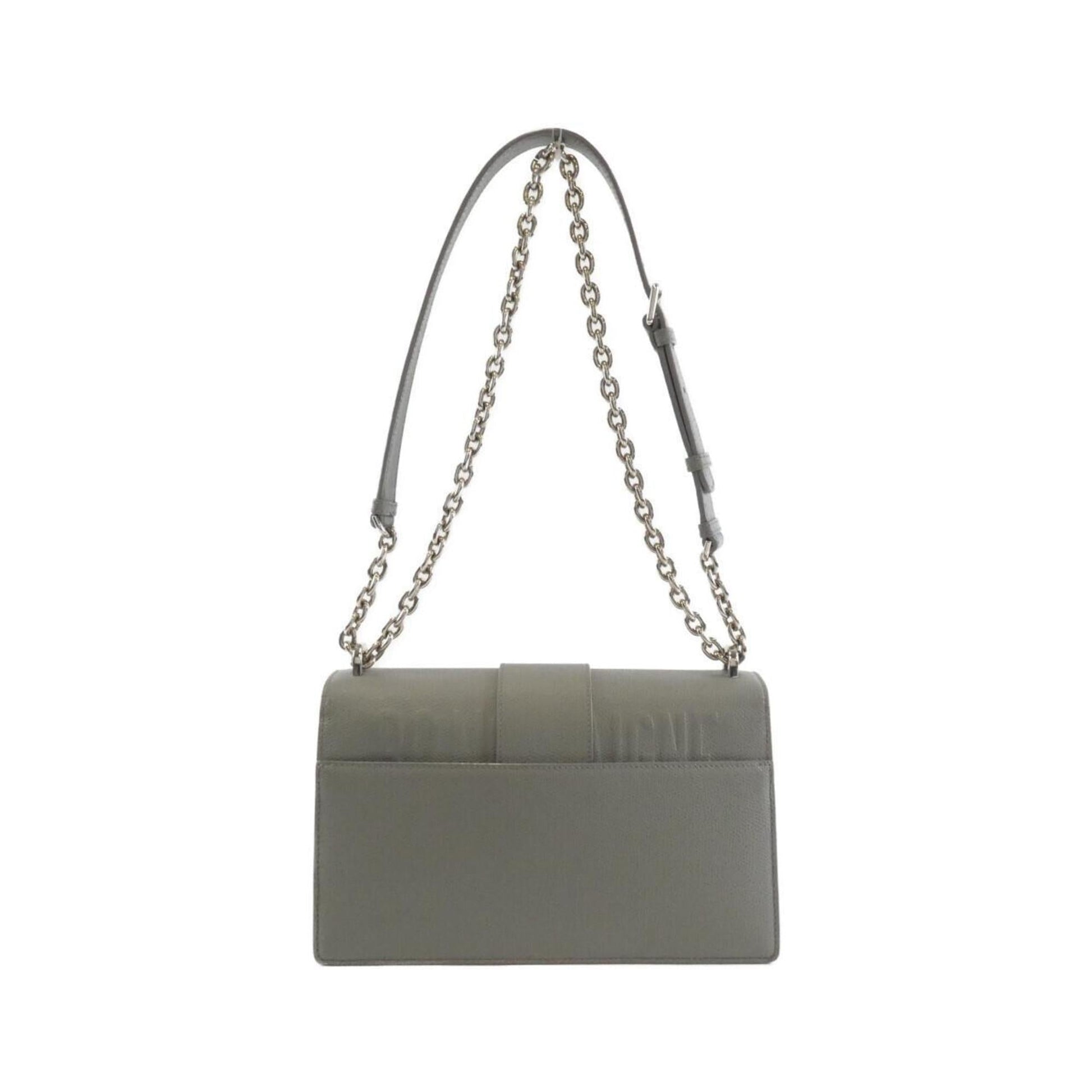 Christian Dior Gray Leather Shoulder Bag  
