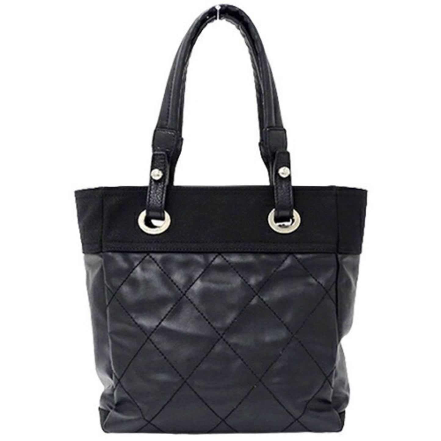 CHANEL Bag Paris Biarritz Women s Tote Coated Canvas Black
