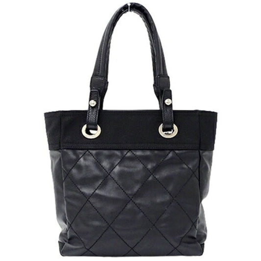 CHANEL Bag Paris Biarritz Women s Tote Coated Canvas Black