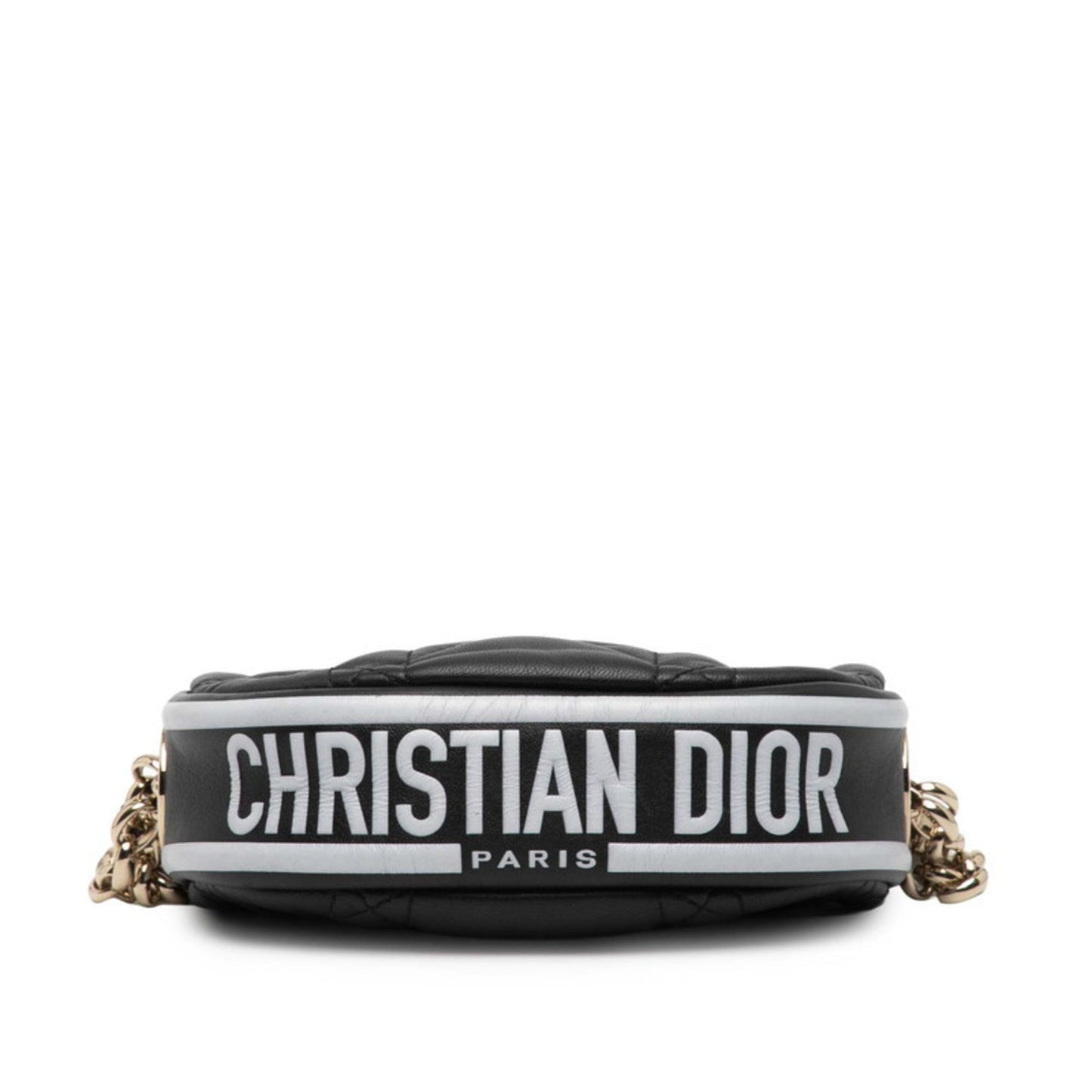 Christian Dior Black White Leather Handbag Shoulder Bag  