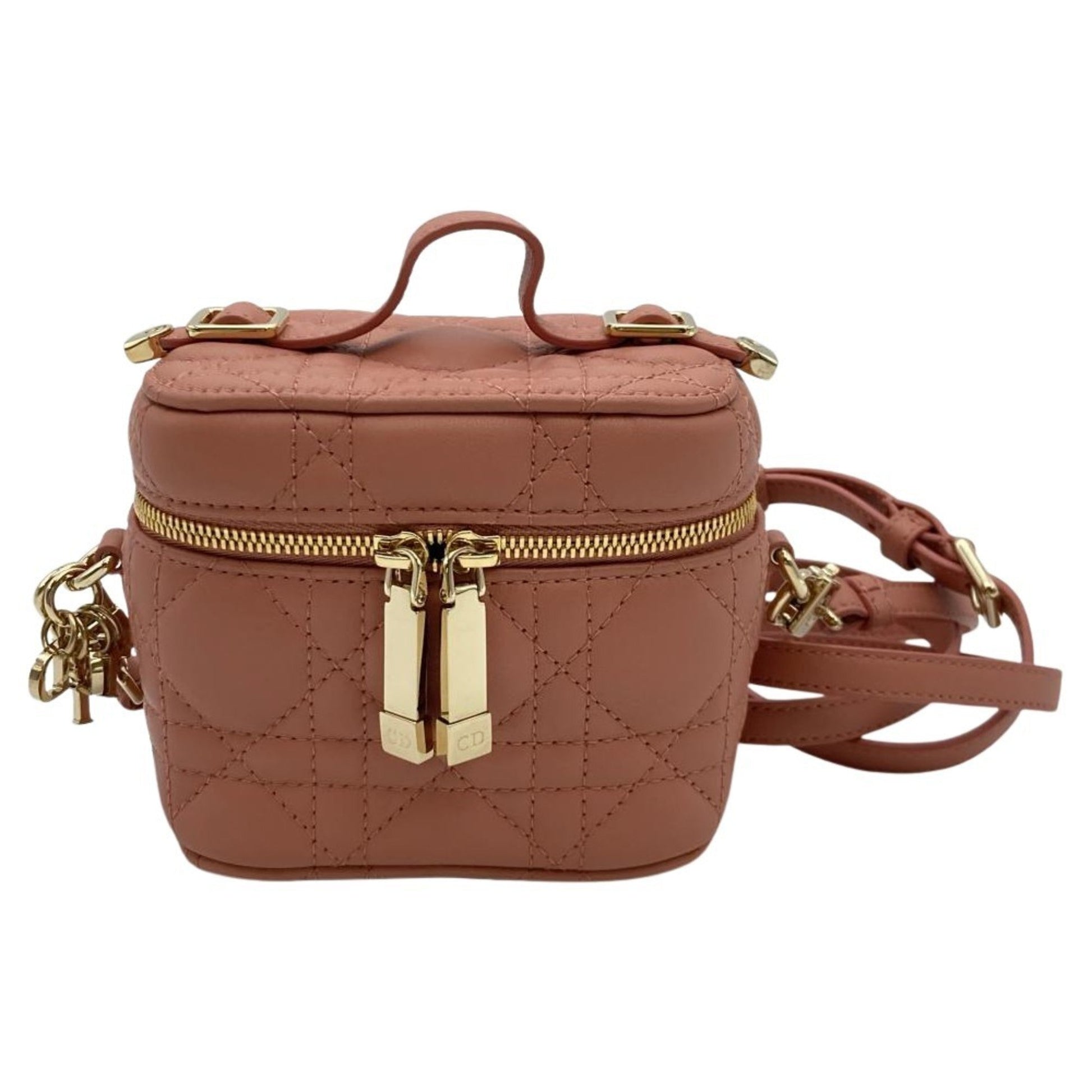 Christian Dior Pink Leather Shoulder Bag Vanity Bag  