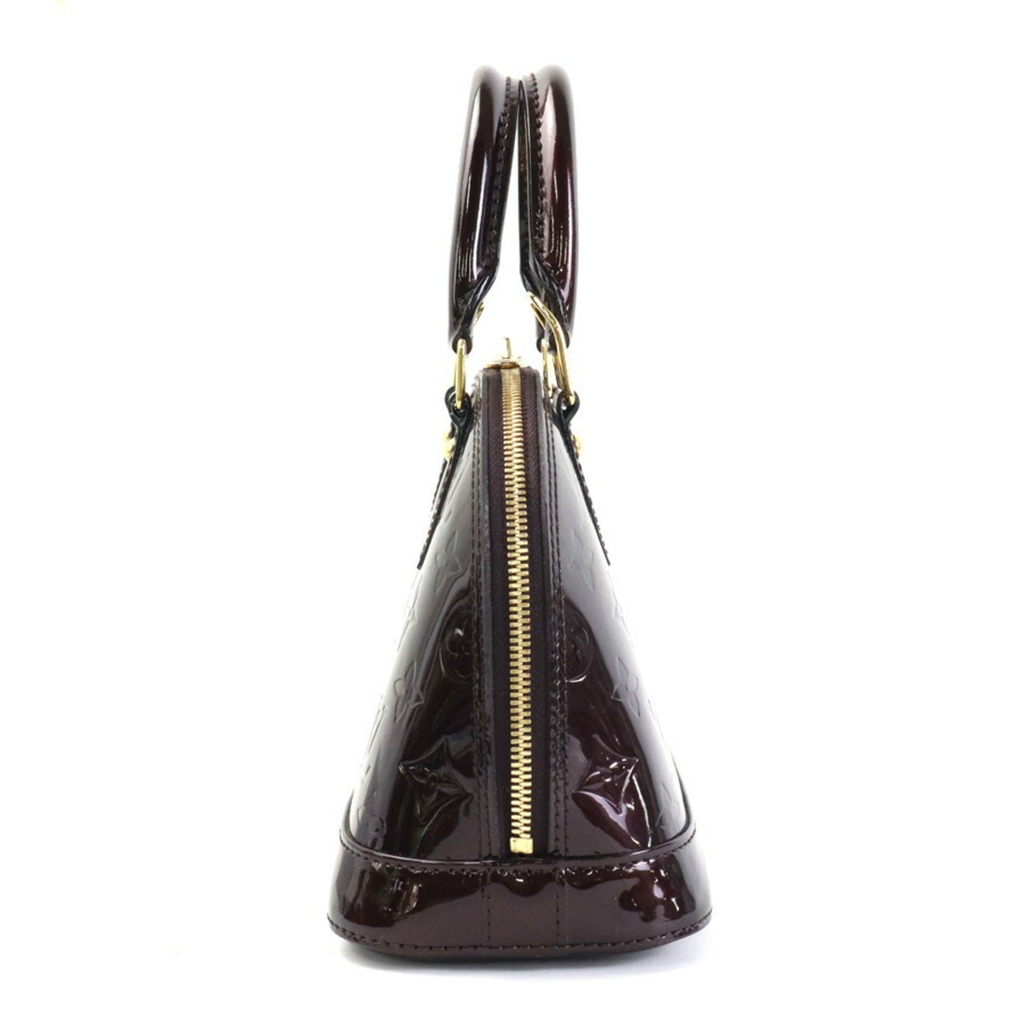 LOUIS VUITTON Handbag Crossbody Shoulder Bag Monogram Vernis Alma BB Patent Leather Amaranto Gold Women's